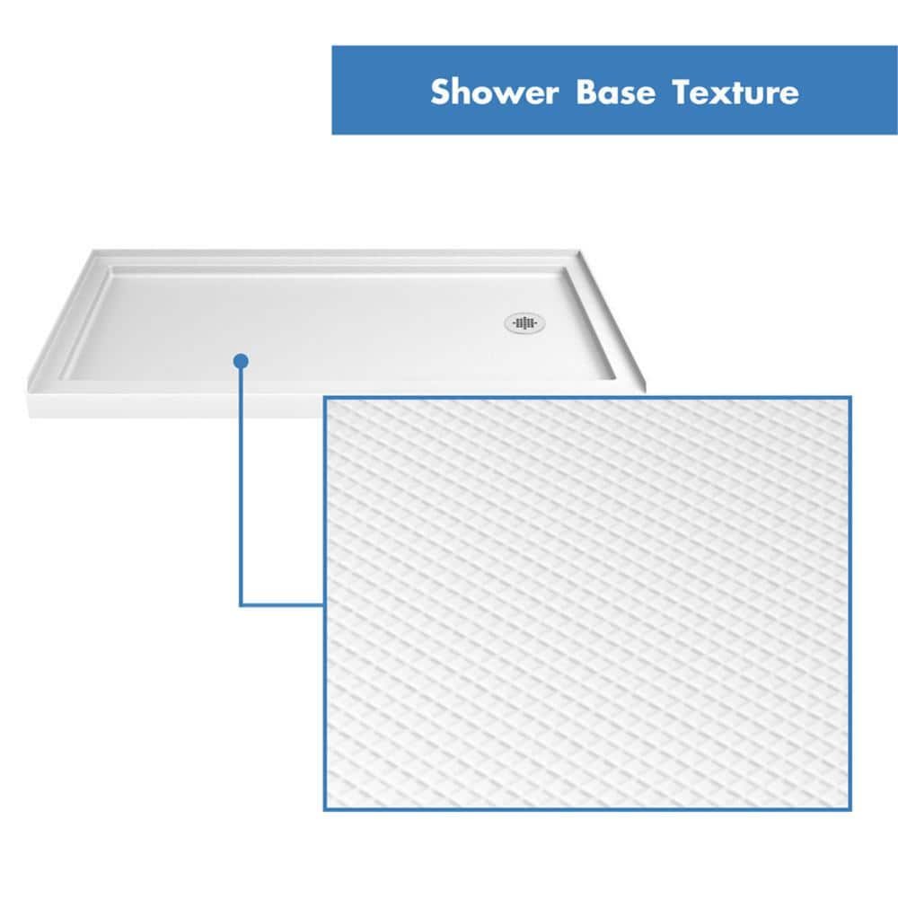 Encore 60" x 36" Black Semi-Frameless Sliding Shower Kit