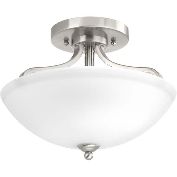 Progress Lighting Laird Collection 2-Light Brushed Nickel Semi-Flush ...