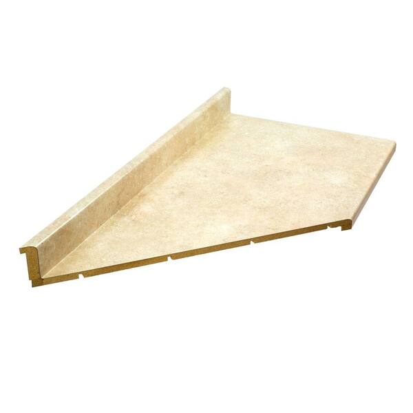 Hampton Bay 6 ft. Laminate Countertop with Left Miter in Tumbled Roca with Tempo Edge and Integrated Backsplash