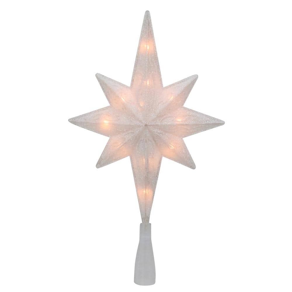 11" Frosted Clear and Gold Bethlehem Star Christmas Tree Topper