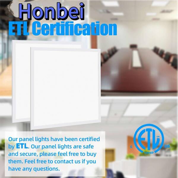 Honbei 2 ft. x 2 ft. 5800 Lumens Integrated LED Panel Light, 5000K 2x2 LED Flat Panel Light Lay in Fixture for Office(12-pack)