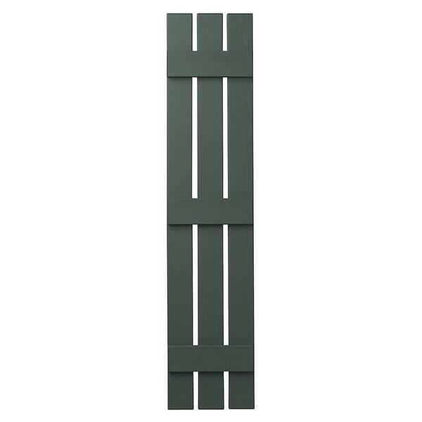 Ply Gem 12 in. x 59 in. Polypropylene 3-Board Open Board and Batten Shutters Pair in Green