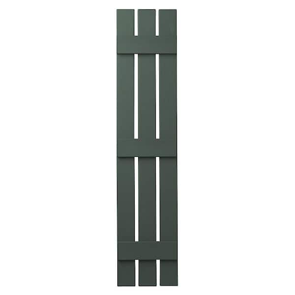 Ply Gem 12 in. x 67 in. Polypropylene 3-Board Open Board and Batten Shutters Pair in Green