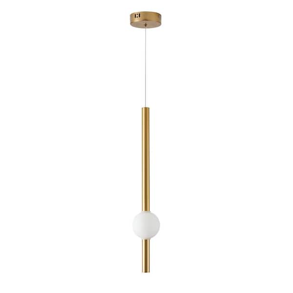 Unbranded 1 Light Gold Shaded Integrated LED Pendant Light With Shade