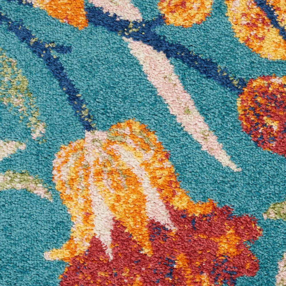 Allur Turquoise Multicolor Floral Synthetic 5' x 7' Area Rug