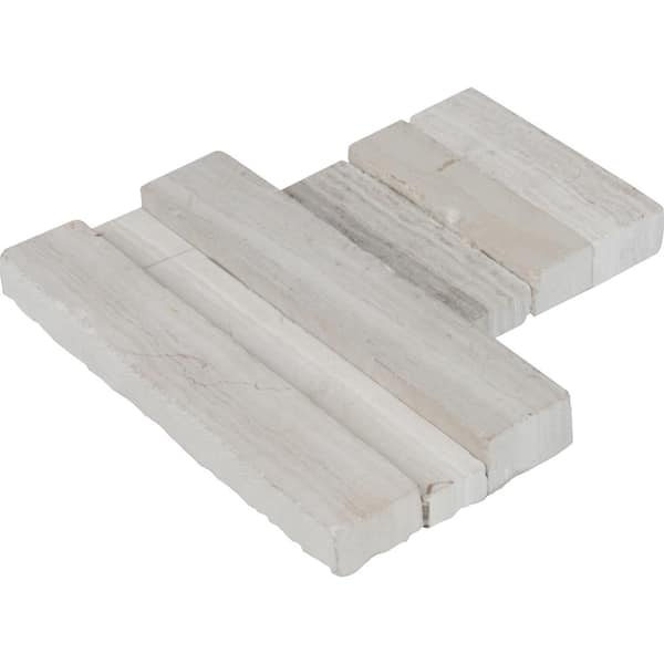 MSI White Oak 3D Ledger Corner 6 in. x 6 in. Honed Marble Wall Tile (2.5 sq. ft./Case)