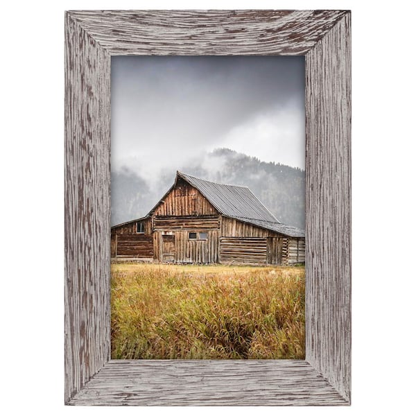 Malden 4 x 6 GRAY RIDGE LINEAR WOOD PICTURE FRAME - 4 PACK