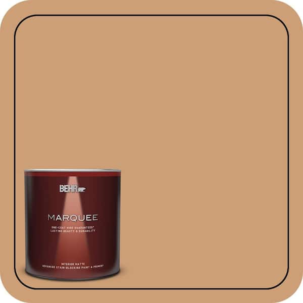 BEHR MARQUEE 1 qt. #S250-4 Fresh Croissant One-Coat Hide Matte Interior Paint & Primer