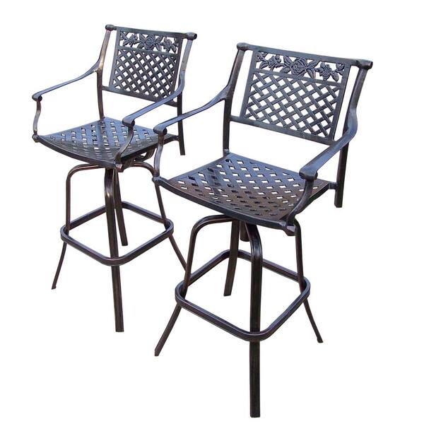 Unbranded Rose Swivel Aluminum Outdoor Bar Stool (2-Pack)