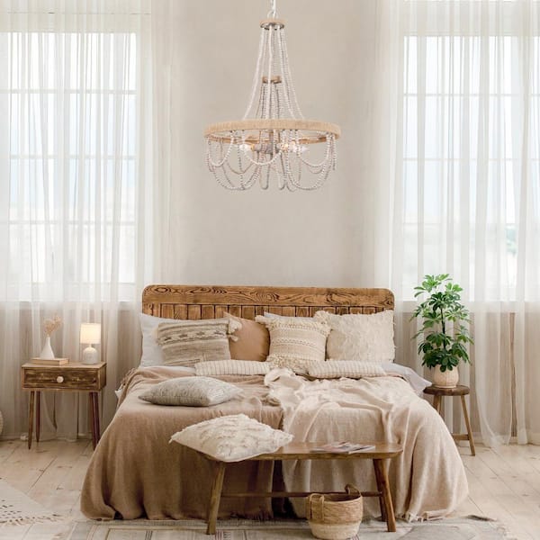 White deals boho chandelier