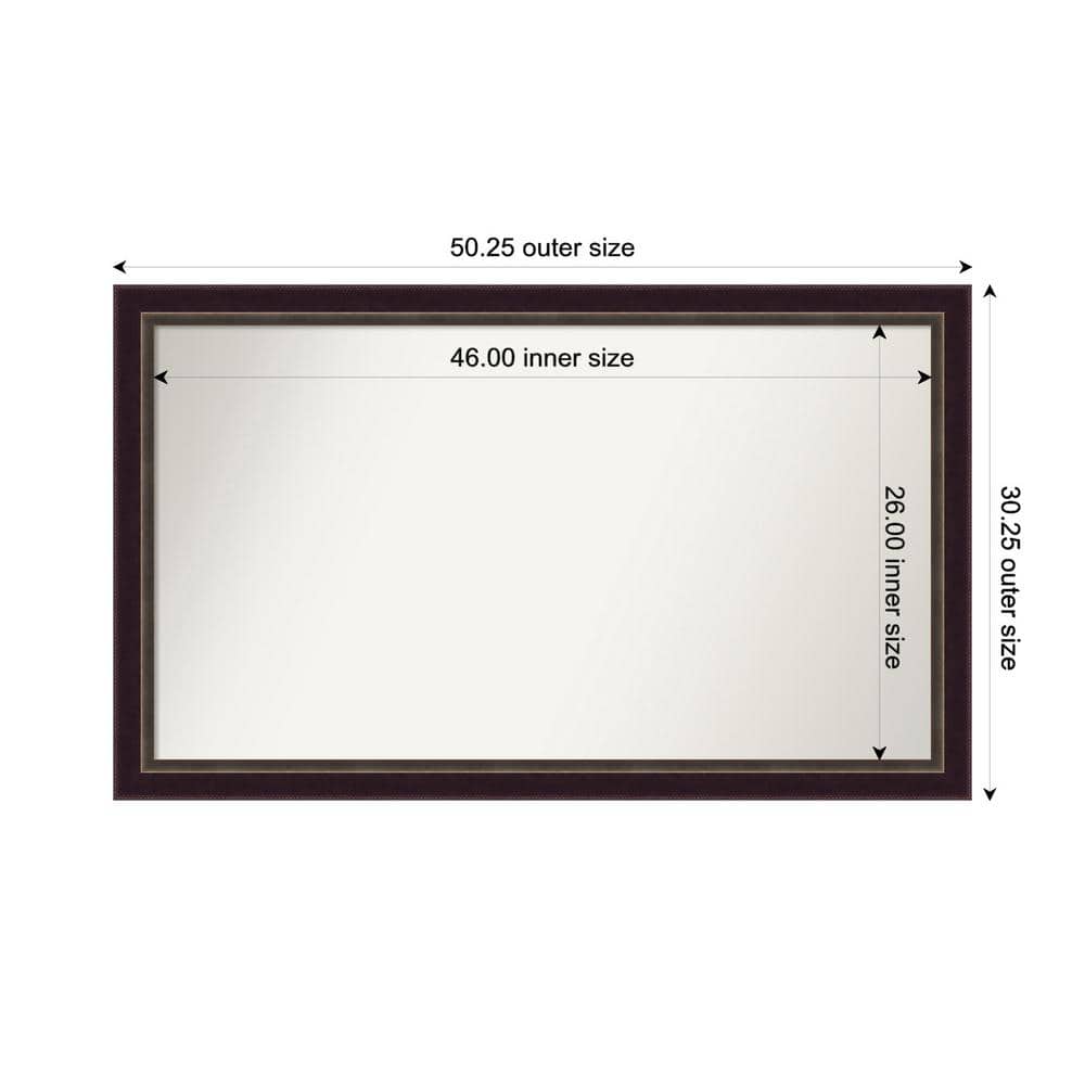 Signore Bronze 50.25 in. x 30.25 in. Custom Non-Beveled Wood Framed Bathroom Vanity Wall Mirror price history on PriceWatchPro