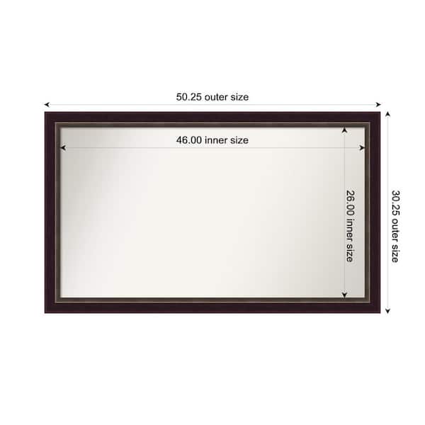 Amanti Art Signore Bronze 50.25 in. x 30.25 in. Custom Non-Beveled Wood Framed Bathroom Vanity Wall Mirror