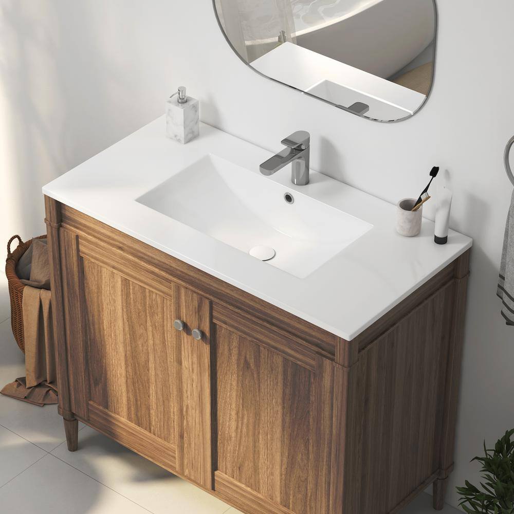 Tucson 36" W x 18.25" D Vitreous China Rectangular Single Vanity Top Sink in White (Sink Only)