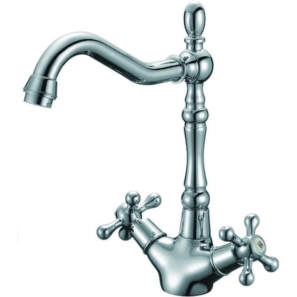 Unbranded Roxy Single Handle High Arc Single Hole Bathroom Faucet with Deckplate Included in Chrome 5 in. W 16GS-28750