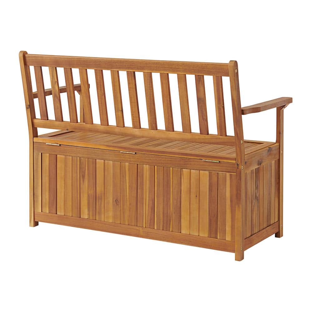 Londonderry 47" Acacia Wood Outdoor Storage Bench