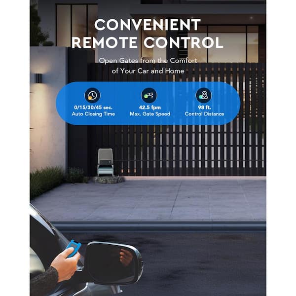 DOORADO 550-Watt Sliding Automatic Gate Opener for 3300 lbs. 40 ft. Doors with 2 Remote Controls 2 Infrared Sensors