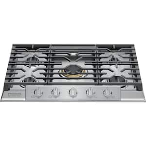 30 in. 5-Burner Gas Cooktop in Stainless Steel with Backlit Knobs