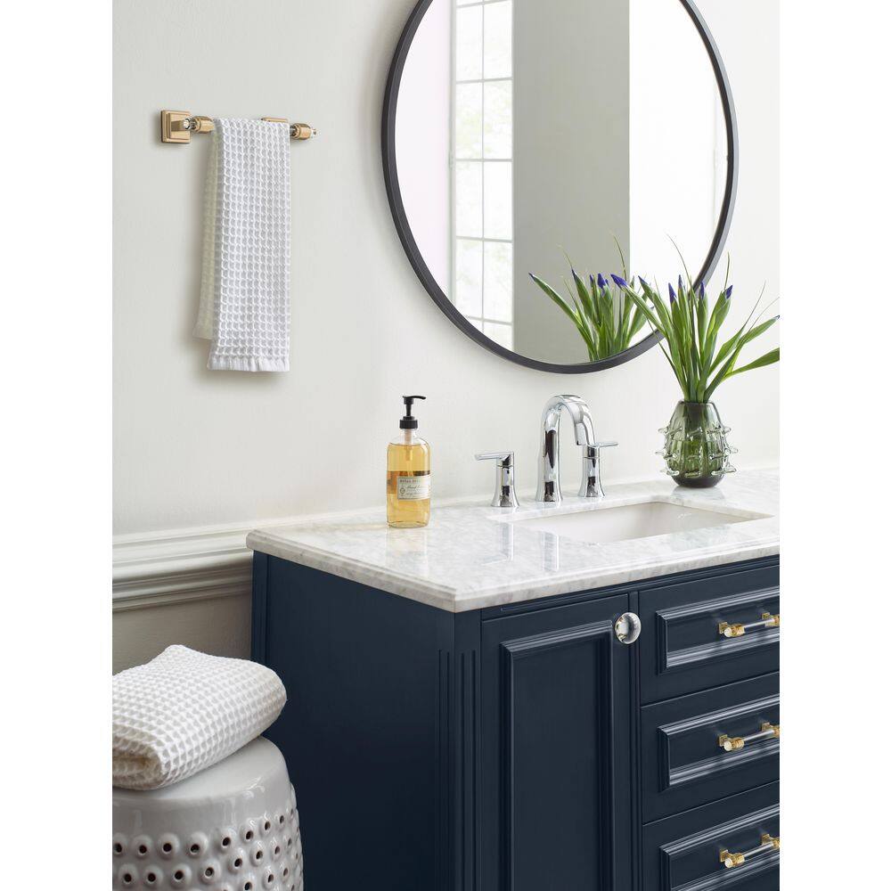8 Inch Clear and Champagne Bronze Wall Mounted Towel Bar