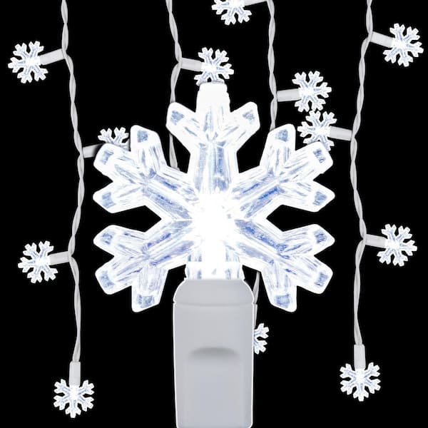 Wintergreen Lighting 6.5 ft. 70-Light LED Cool White Snowflake Icicle Light Set
