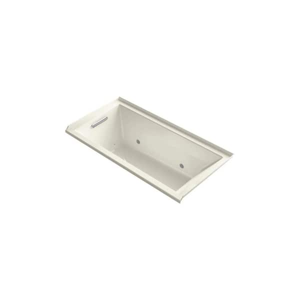 KOHLER Underscore 5 ft. Left Drain Bathtub in Biscuit