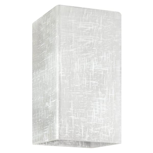 Westinghouse 6-7/8 in. White Linen Cube Neckless Shade with 2-1/4 in. Fitter and 4-1/8 in. Width