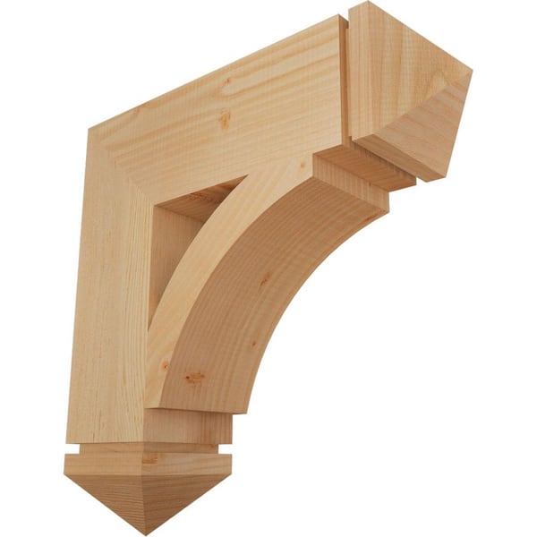 Ekena Millwork 5.5 in. x 22 in. x 22 in. Douglas Fir Thorton Arts and Crafts Smooth Bracket