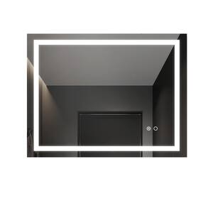 39.4 in. W x 23.6 in. H x 1.57 in. Rectangular Aluminium Framed Wall LED Lighted Bathroom Vanity Mirror in White