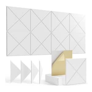 0.4 in. x 12 in. x 12 in. Fabric Square Self-Adhesive Sound Absorbing Acoustic Panels in White (12-Pack)