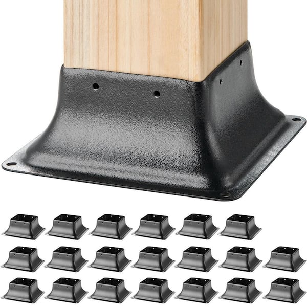 SVOPES 4 x 4 Post Base, Internal 3.6 x 3.6 in., Heavy Duty Powder-Coated Steel Post Bracket, Fits Standard Wood Post Anchor