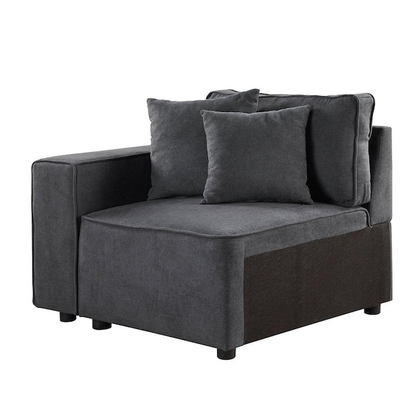 Acme Furniture Silvester Gray Fabric Arm Chair