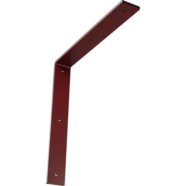 Ekena Millwork 14 in. x 2 in. x 14 in. Steel Hammered Bright Red Hamilton Bracket