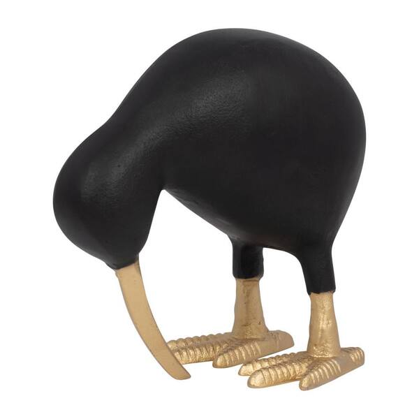 Liv & Skye Black Gold 7.5 in. x 8 in. Metal Kiwi Mom Animal