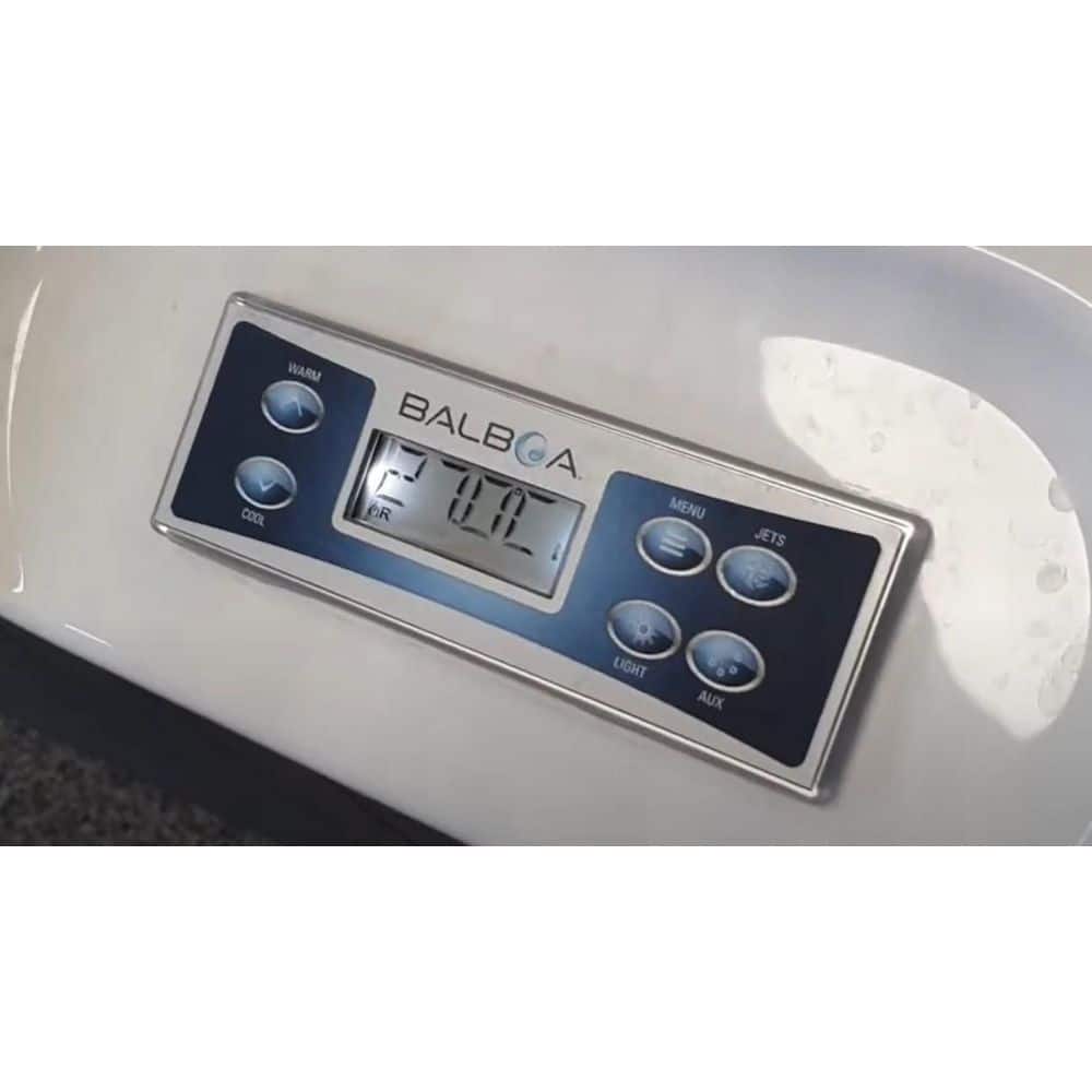 Gray Polyethylene 2-Person Rectangle Hot Tub with Electric Heater