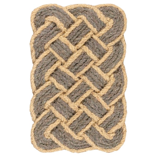 Maeve Classic Coastal Scalloped Basketweave Coir Gray/Bleach 2 ft. x 3 ft. Indoor/Outdoor DoorMat