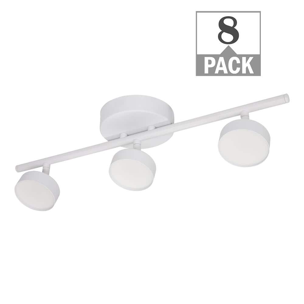 20 in. White 3-Light Track Light Adjustable Lamp Heads LED Flush Mount 1650 Lumens 2700K-5000K Kitchen Light (8-Pack) price history on PriceWatchPro