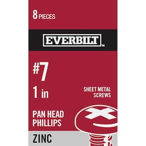 #7 1 in. Phillips Pan-Head Sheet Metal Screws (8-Pack)