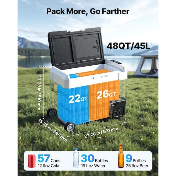 VEVOR Car Refrigerator12-Volt Car Refrigerator Fridge 48 QT/45 L