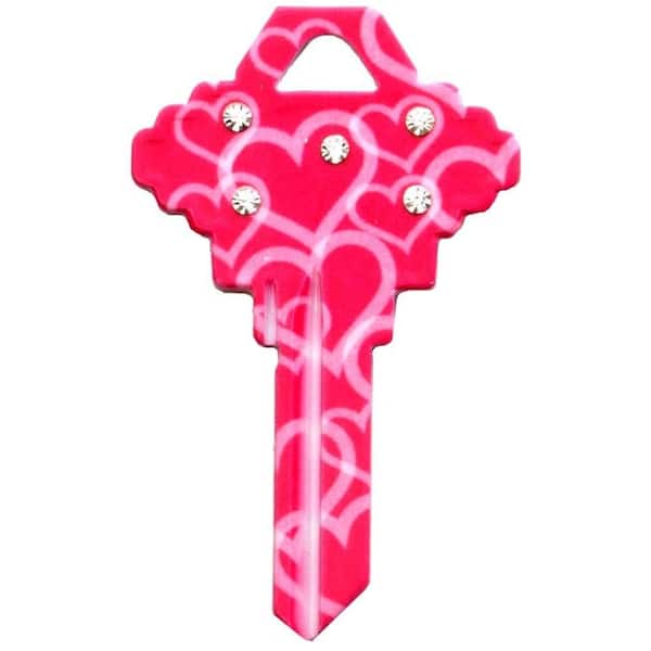 HY-KO Blank Bling Hearts Key