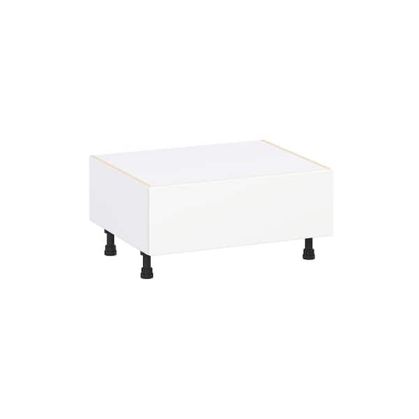 J COLLECTION Timberline 30 in. W x 24 in. D x 14.5 in. H Assembled Slab Window Seat Base Kitchen Cabinet in Bright White