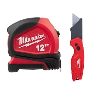 12 ft. Compact Tape Measure with FASTBACK Compact Folding Utility Knife