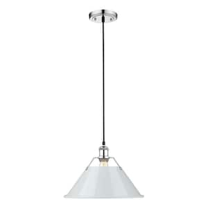 Orwell 100-Watt 1-Light Chrome and Dusky Blue Pendant Light