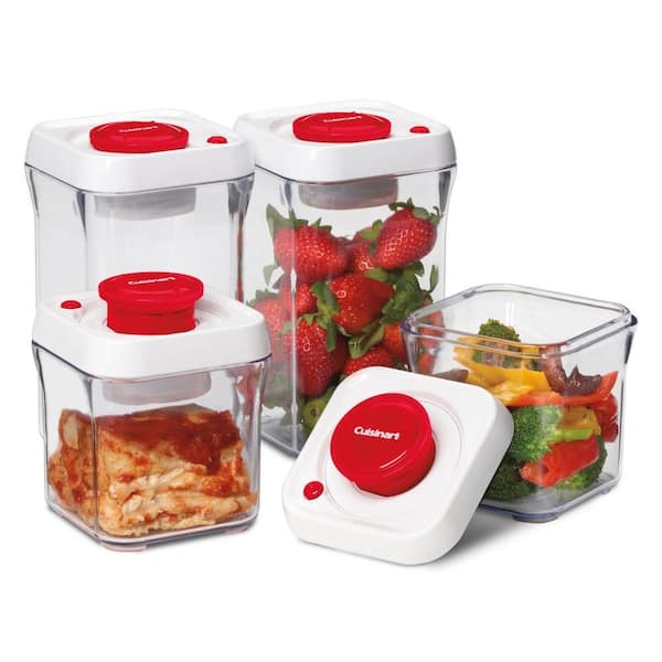 Cuisinart FreshEdge Vacuum-Seal 8-Piece Food Storage System in Red