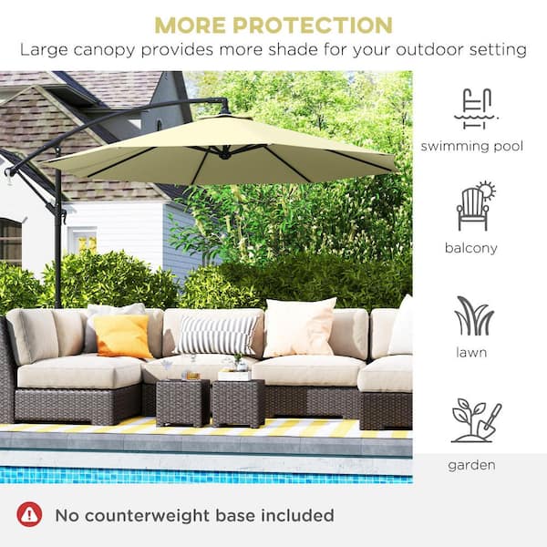 counterweight for offset patio umbrella Outsunny Freestanding Base: Heavy-Duty, Adjustable Water or Sand Filling, 132/176 lbs, Black a robust and stylish square patio umbrella designed for expansive shade and superior durability Outsunny 10' Cantilever Hanging Tilt