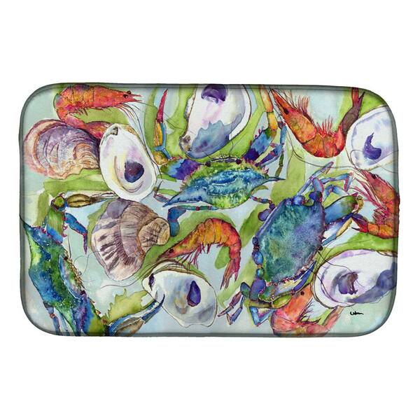 Caroline's Treasures 14 in. x 21 in. Multi-Color Crab Dish Drying