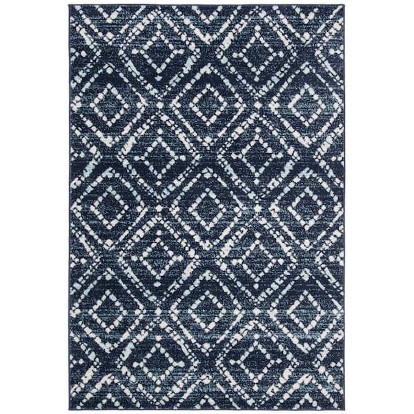 SAFAVIEH Adirondack Navy/Ivory 4 ft. x 6 ft. Geometric Area Rug