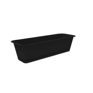 Antonella 24 in. 23.5 in. L x 8.25 in. W x 6.75 in. H Black Color Plastic Window Box