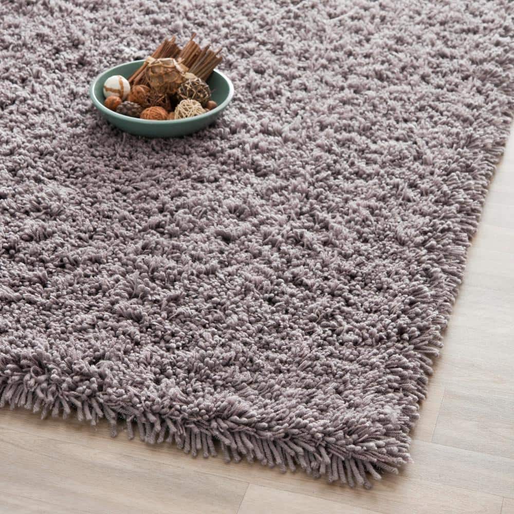 Handmade Gray Tufted Shag Wool Area Rug 2'6" x 4'