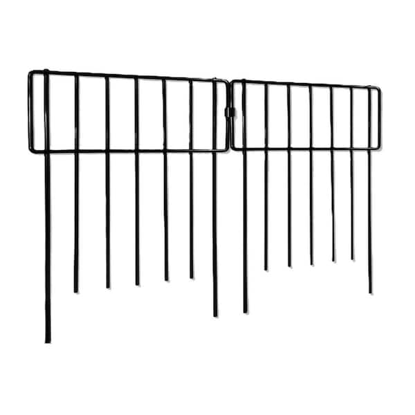 17 in. Metal Garden Fence with Snap Buttons and Cable Ties, Rustproof Animal Barrier for Small Pets (10-Pack)