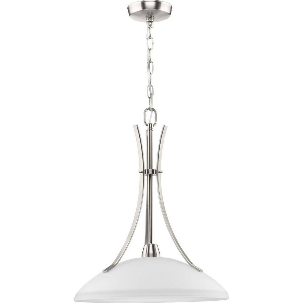Wisten Brushed Nickel Pendant with Etched Glass Shade