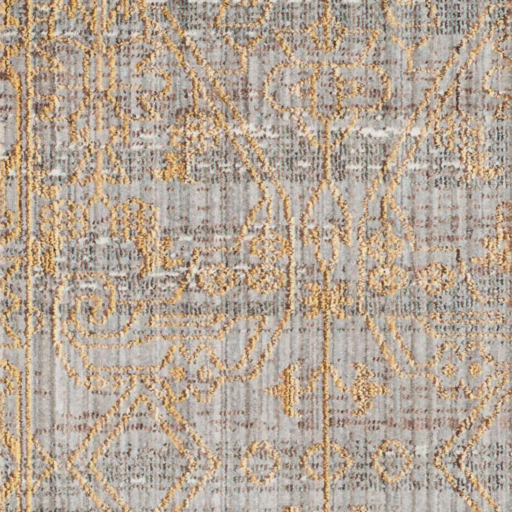 Rhys 3' x 5' Gray and Gold Synthetic Reversible Area Rug